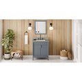 Jeffrey Alexander 30In. Blue Steel Theodora Vanity, Steel Grey Cultured Marble Vanity Top, Undermount Rectangle Bowl VKITTHE30BSSGR